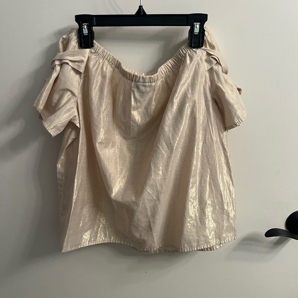 a.n.a. Cream metallic off the shoulder blouse - Picture 5 of 5